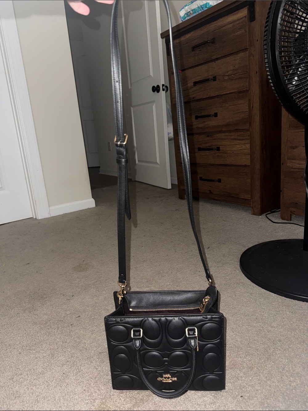 Coach Black Quilted Signature Mini Satchel with Gold Hardware - Picture 4 of 4
